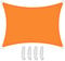 Teynewer Sun Shade Sail Rectangle 2x3m Waterproof Shade Sail for Outdoor Garden Patio Party 98% UV Block Sunscreen Awning Canopy Sunsail with Free Rope, Orange
