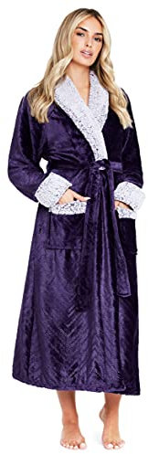 CityComfort Robe de Chambre Femme - Peignoir en Polaire Femme S-XL (Violet, S)