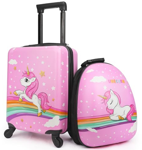 emissary Ensemble de valises à roulettes pour filles, rose, 12.2 x 7.48 x 17.32 inches