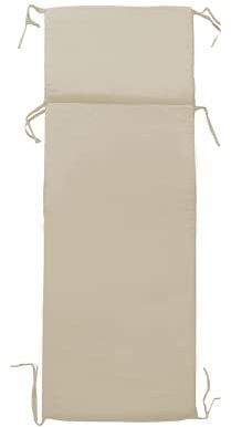 PARAMAISON Cuscino Lettino Prendisole per Esterno Relax 190, da Esterni, Universale, con Laccetti, Imbottito 3cm, 60x190 cm