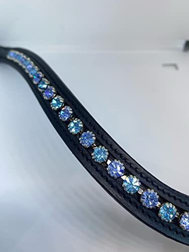 Euroriding Stirnband Glitzer schwarz/blau Vollblut