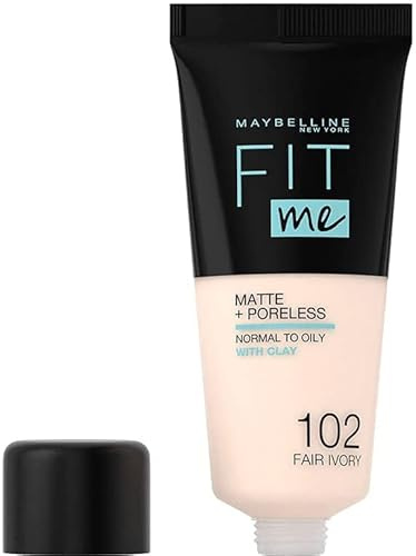 2 x Maybelline Fit Me Matte + Poreless Foundation 30ml - 102 Fair Ivory
