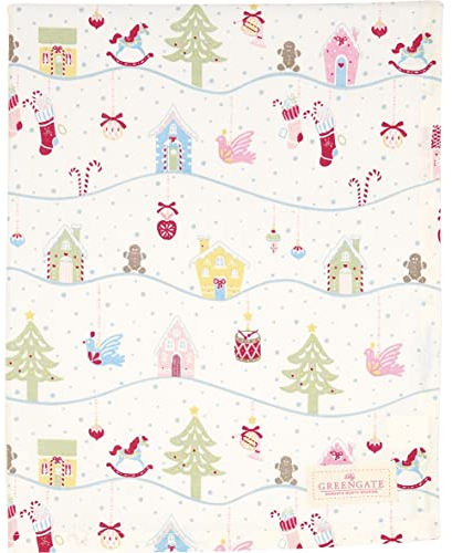 GreenGate COTTAB150LCH0102 Laura Christmas Tischdecke White 150 x 150 cm (1 Stück)
