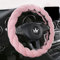 HighnessHwoo Luxuriöser Flauschiger Winter Lenkradbezug für Damen und Mädchen, Weicher Plüsch, Warm, Miedlich, Mädchenhaft, Jeep LKW, F150, rutschfest, Rosa, Grössen(39-41cm)