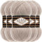 Hobby YARN Alize Superlana Klasik 5 x 100 g Türkische Premium Wolle Baumwolle und Acryl Uni Handstrickgarne Yarn Garn Strickgarn Baby zum Stricken Strickgarn (Beige Melange | 152)