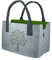 MF Filztasche Lebensbaum Shoppingtasche Tragetasche, Handtasche, Geschenk, Einkaufstasche,Baum Breite 40cm Filz (Hellgrau)