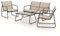Grand patio Gartenmöbel Set 4-TLG, Textilene Balkonmöbel Set mit Tisch, Sofa und 2 Stühlen, Stahl, Sitzgruppefür Garten, Balkon, Außen (Braun)