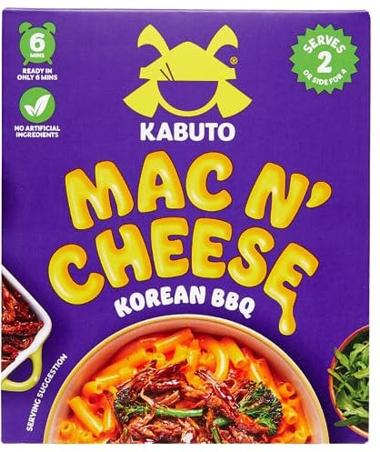 Kabuto Noodles | Mac n' Cheese Big Box Instant Pasta | Macaroni Cheese Hob Meal | 200g | Korean BBQ Cheese Flavour