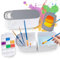 Thatbass Paint Brush Cleaner - Paint Brush Holder with Palette and Handle, Paint Brush Rinser for Acrylic, Watercolor, and Water-Based Paints (White+Grey)