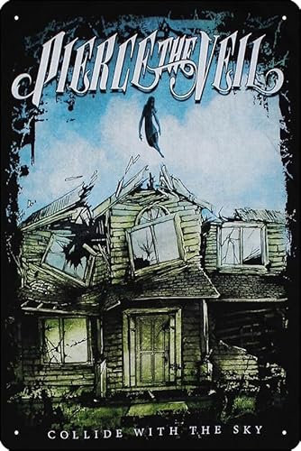 Metall-Blechschild mit Aufschrift Pierce the Veil Collide With the Sky Emo Band, 30,5 x 20,3 cm, lustige Männerhöhle, Zuhause, Büro, Bar, Dekoration