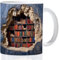 KRUCE 3D Bücherregal Becher Tasse, lustige 3D Buch Keramik Kaffeebecher für Katze und Buch Liebhaber Buch Kaffee Becher Buch Becher Buch Becher