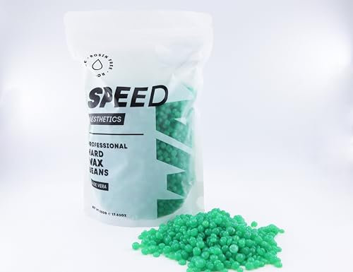 Speed Aesthetics Professional Hard Wax Beads 500g Aloe Vera Rosin Free Wax Beans For Pain Free Hair Removal Stripless Waxing Pellets For Full Body Hair Removal