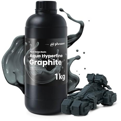 Phrozen Aqua Hyperfine-Graphite | 3D Drucker Resin für LCD 3D Printer mit 12K+ Auflösung | 405nm Standard Photopolymer Druck Harz | Hohe Präzision, Stabile Druckqualität - Grau (1kg)
