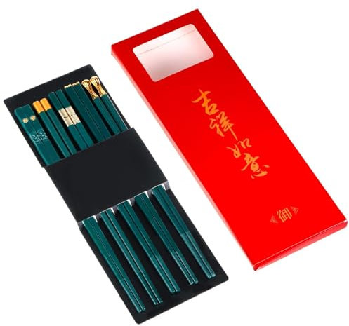 5 pares de palillos de fibra de vidrio reutilizables antideslizantes palillos chopsticks chinos palillos sushi personalizados