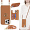 ELTEKER for iPhone 13 Pro Max Phone Case with Card Holder and Strap,PU Leather Wallet Case Flip Cover with Crossbody Lanyard Strap for iPhone 13 Pro Max (6.7 Inch) - Brown