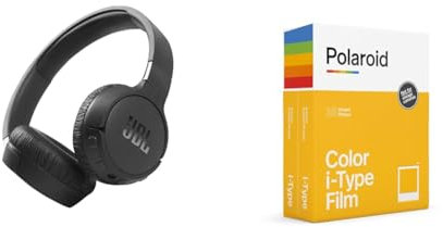 JBL Tune 660NC Wireless Over-Ear Bluetooth Headphones with active noise cancellation, in black & Polaroid 6009 Color Film for i-Type - Double Pack, 8.8 cm X 10.7 cm