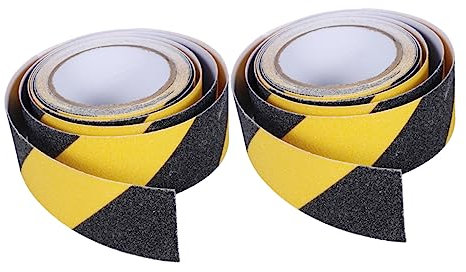 VILLFUL 2rolle Anti-rutsch-klebeband Schwarz-gelb Wasserfest Für Treppen Gehwege Rutschfestes Sicherheitsband Aus Pvc Karborund Quarzit Selbstklebend Für Innen Und Außenbereich