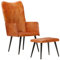 ULUYYUC Ohrensessel, Loungesessel Outdoor Schlafsessel Armchair Living Room Loungesessel Geeignet für Arbeitszimmer Speisesaal Gesellschaftsraum Büro mit Hocker Hellbraun Echtleder