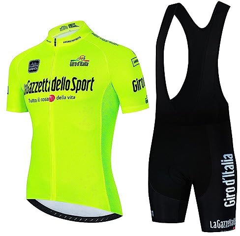 Radtrikot Männer Set Fahrradtrikot Kurzarm + Fahrrad Hose mit Sitzpolster Rennrad Trikot Fahrradbekleidung Sommer
