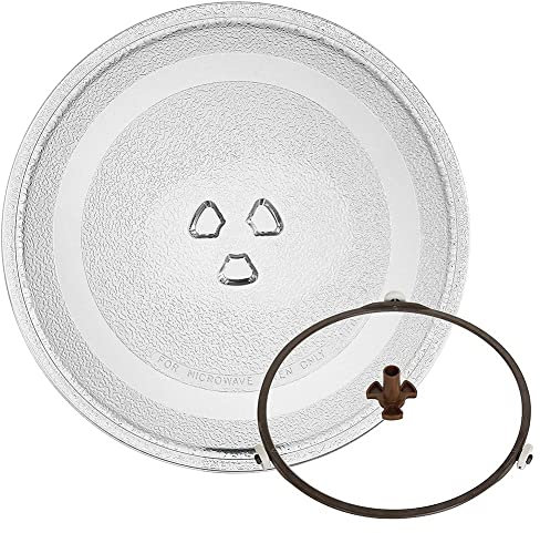 Simpls Plateau en verre universel pour micro-ondes Plateau tournant en verre pour micro-ondes Couvercle de plaque ronde 24,5 cm