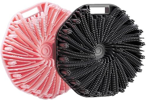 Silicone Exfoliating Body Brush - Non-Slip Charcoal Shower Scrubber for Sensitive Skin