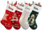 SearchI 3er Personalisierte Weihnachtsstrümpfe 48cm Bestickter Nikolausstrumpf Christmas Stockings Personalisierter Weihnachtsstrumpf zum Aufhängen & Befüllen Kamin Geschenkhalter für Weihnachtsbaum