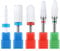 5 PCS 3/32 Inch Ceramic Nail Drill Bits Set, Professional Acrylic Nail File Drill Bit, Gel Nail & Cuticle Polishing Tools for Manicure & Pedicure