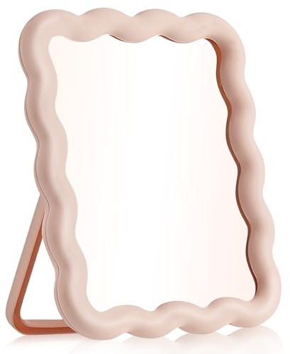 Miroir Coiffeuse Pliable Rose, Accessoires Bureau Portable, Miroir Table Suspendu Voyage Femmes