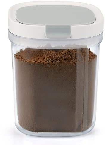 Aufbewahrungsbehälter für Mehl, Zucker, 1,3 l, luftdicht, mit magnetischem Löffel, weiß, für Küche, Speisekammer, Organisationsdosen zur Aufbewahrung von Kaffeebohnen, Mehl und Zucker