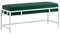 BETTSO - Elegante Sitzbank LAMO - Polsterbank mit Metalbeinen - Moderner Bettbank - Garderobenbank - Sitzhocker Wohnzimmer, Schlafzimmer, Flur - Metalfarbe Weiß - Stofffarbe Grün - 100x35x45cm