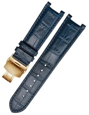 APVMFMKLTG Bracelet De Montre Adapté For GC, For Guess, Bracelet À Boucle Papillon, 20x11mm, 22x13mm, For Hommes Et Femmes(Dark blue gold,22-13mm)