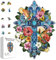 GLOBLELAND 200 Stück „Segne Das Kreuz“ Holzpuzzle Für Kleinkinder Die Blumen Und Vogelpuzzles Lernen. Bunte Einzigartig Geformte Puzzles. Geburtstagsgeschenke Für Lernen Vorschulalter Erwachsene