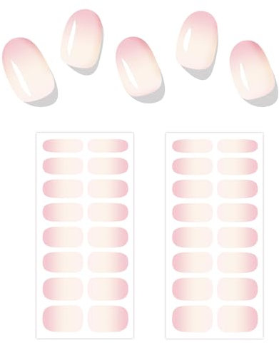 MWOOT Unghie Gel Adesive UV, Strisce Gel Unghie Lampada UV, Cured Nail Sticker, Long Lasting Sticker Nail Art Kit, Adesivo Unghies, Strisce Unghies Full Nail Wraps for Women(Rosa)