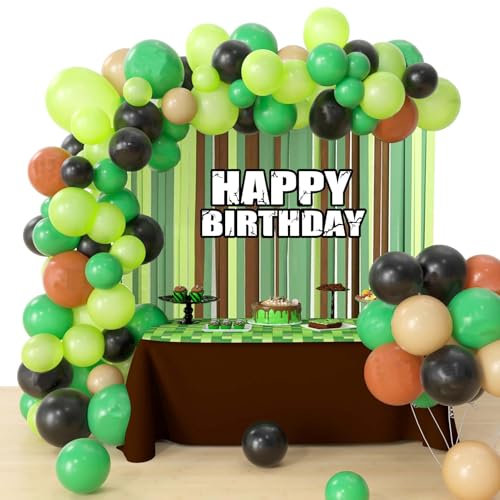 Geburtstags Pixel Luftballons für Miner Geburtstags Dekoration Miner Party Luftballons Pixel Themen Geburtstagsparty Dekoration