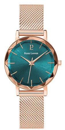 Montre Femme Multiples Doré-Rose Cadran Vert Bracelet Acier milanais Doré-Rose 14 MM