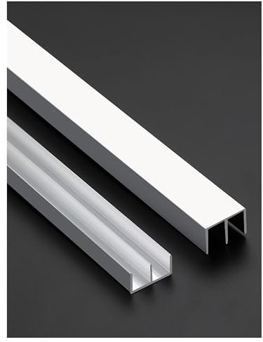 Rail de porte coulissante en verre acrylique 5-8 mm - Rail double avec rainure de guidage for armoire/cabine de douche(100cm/39.4in)