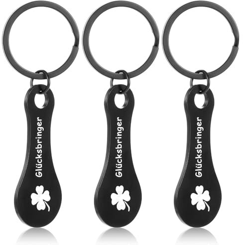 JIYIN 3 Einkaufswagenlöser, Einkaufswagenchip Metall Abziehbar Einkaufswagen Einkaufschip Schlüsselanhänger Glücksbringer Schlüsselring Einkaufswagenchip