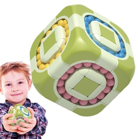 Magic Bean Puzzle Cube – Finger Game, Kognitive Skill Trainer, Brain Exercise Activity, Six Side Manipulation Intelligence Enhancer | Boys Girls Teens Family Fun Playroom Recreation