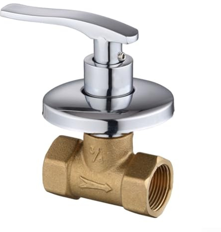 Raccord de plomberie 2 soupapes de vidange en laiton à ouverture rapide pour robinet d'arrêt de douche avec corps en cuivre et poignée en alliage de zinc (1,9 cm)