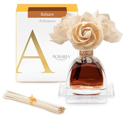 AGRARIA AirEssence Flower and Reed Diffuser Set, Handmade Sola Flower Botanical Home Fragrance Set, Scented Oil Reed Diffuser Gift for All Occasions