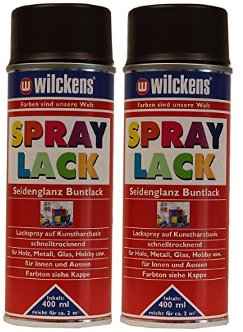 2 x Wilckens Spraylack Seidenglanz Buntlack 400ml, Farbe (RAL):RAL 8017 Schokoladen-braun