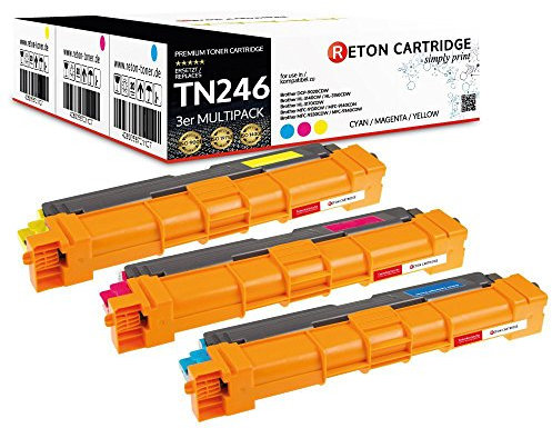 3 Original Reton Toner je 2.800 Seiten Cyan Magenta Yellow, kompatibel mit TN-242c TN-242m TN-242y für Brother HL 3142cw 3152cdw 3172cdw MFC-9332cdw 9142cdn 9342cdw DCP-9022cdw