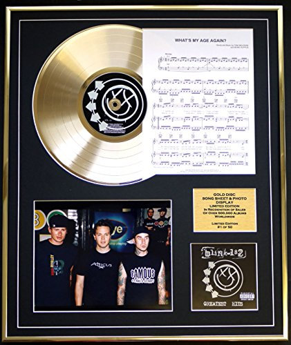 EC Blink 182 CD Gold DISC UND Photo UND Song Sheet Display/Limitierte Auflage/COA/Album, Greatest Hits/Song Sheet, What's My Age Again?