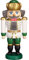 Seiffener Volkskunst Casse-Noisette - Roi Exclusif Blanc-Vert - 20 cm