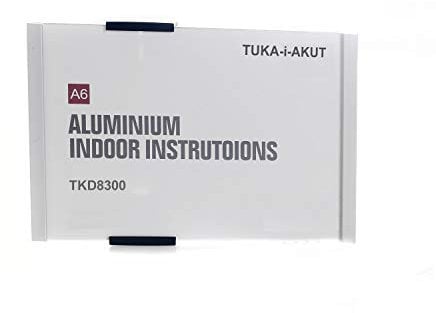 TUKA-i-AKUT A6 Placa para Puerta, Aluminio y Cubierta de Acrílico, Señal de Puerta de Oficina, Letrero 149mm x 105mm, Letrero de Información, Montaje Atornillado o Fijación Adhesiva, TKD8300-A6