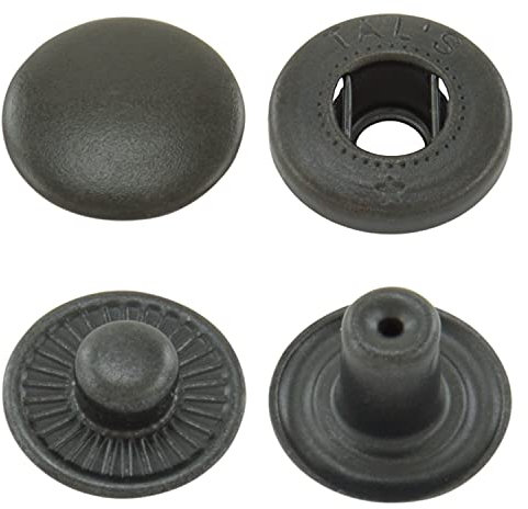 Druckknöpfe S-Feder, Press-Studs, Snaps, Metallknöpfe S-Feder-System, Stahl - ab 50 Stück, schwarz, 15 mm
