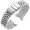 Juntan 20mm Metal Watch Strap, Stainless Steel Curved Ends Tapered Flexible Watch Band Replacement Bracelet Deployment Double Flip Lock Buckle Silver