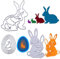 VINFUTUR 3Stk Stanzschablonen Ostern Prägeschablonen Osterei und Osterhasen Stanzformen Schablonen Schneiden für DIY Grußkarte Scrapbooking Sammelalbum Fotoalbum Deko Easter Egg Rabbit Cutting Dies
