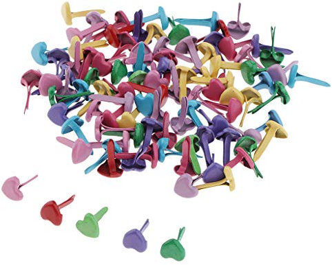 PETSOLA 50/100 pcs Musterbeutelklammern Roud Kopf Metall Musterklammern Papierverschlüsse Mini Brads - 5x5x10mm