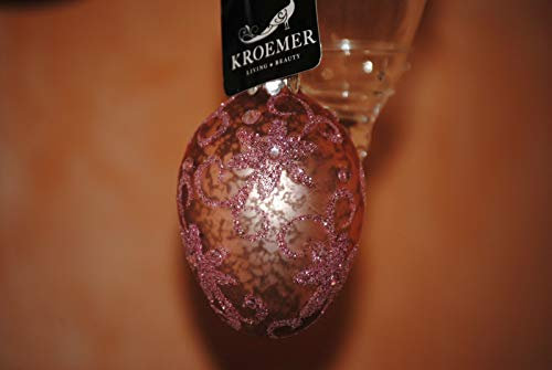 Krömer 6 Set Dekoration Anhänger Pâques Glas zum Hängen Edel Ostern
